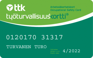 Työturvallisuuskorttin saat suorittamalla Työturvallisuuskoulutuksen.